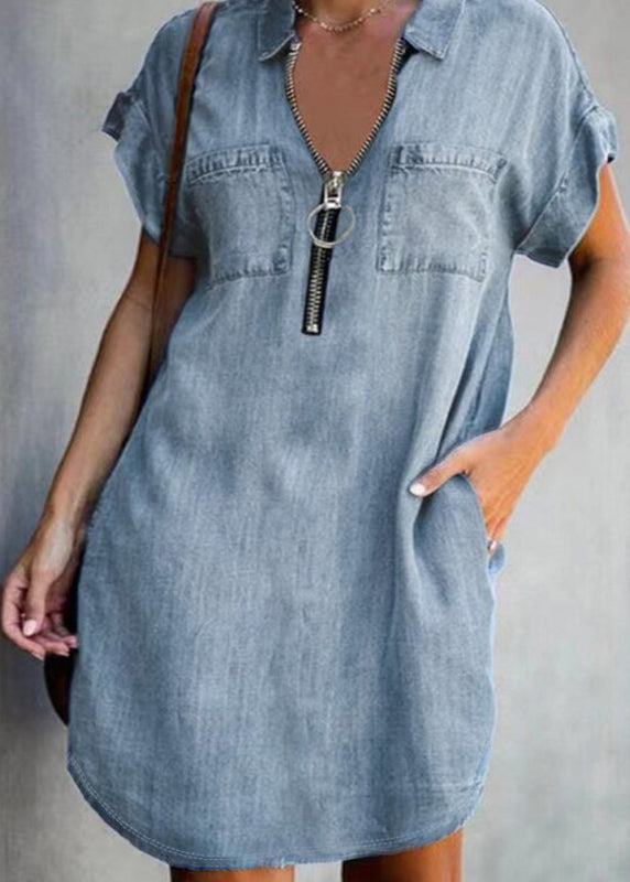 Robe mi-longue décontractée à col Peter Pan pour femme 3