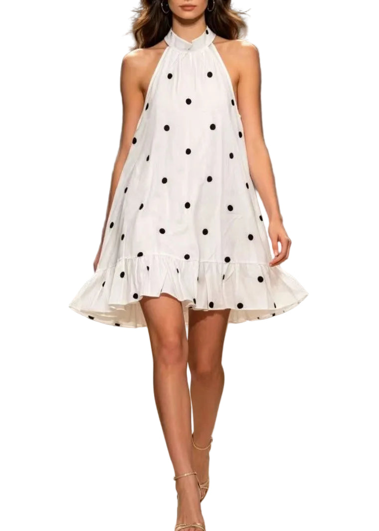 Robe mi-longue femme décontractée à volants patchwork 0