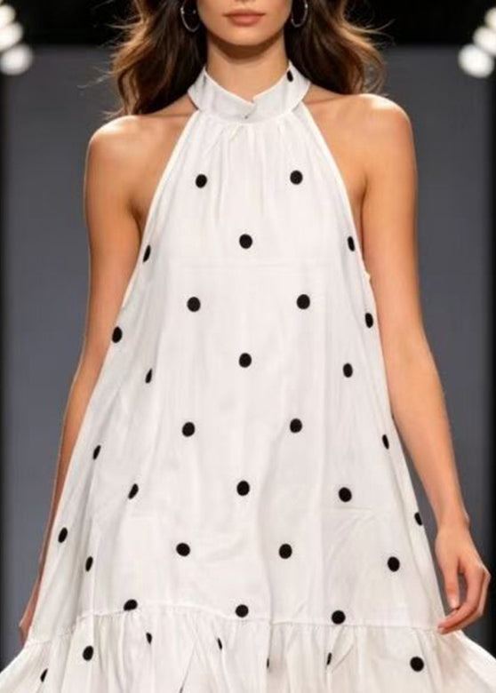 Robe mi-longue femme décontractée à volants patchwork 2