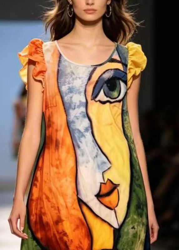 Robe mi-longue femme décontractée patchwork coloré été 2