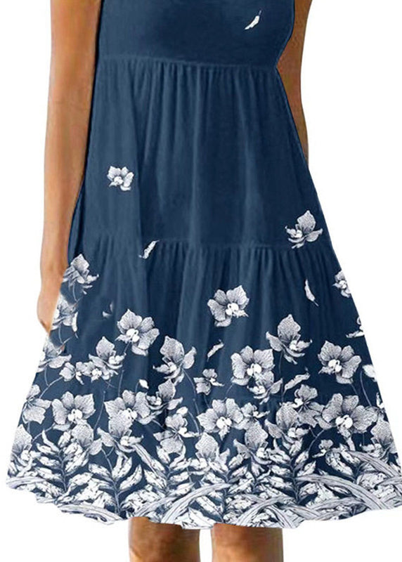 Robe mi-longue femme imprimée col rond estivale 3