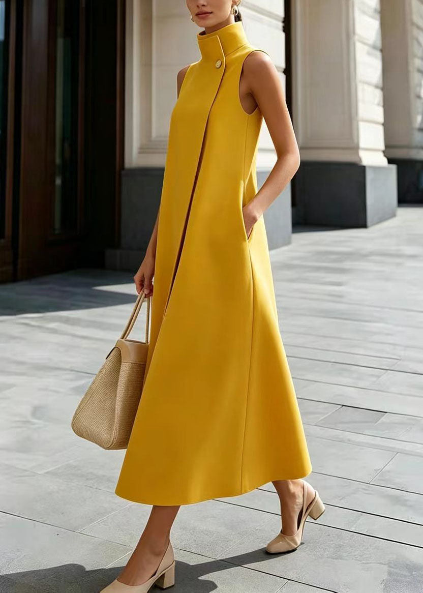 Robe sans manches à col montant boutonnée pour femme 2
