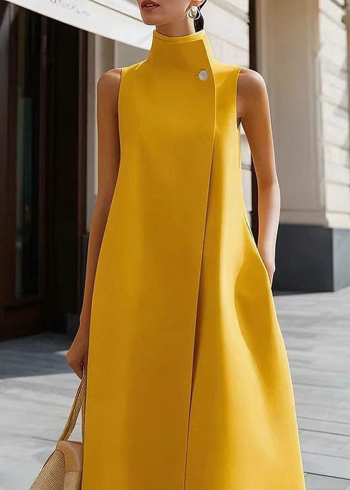 Robe sans manches à col montant boutonnée pour femme 3