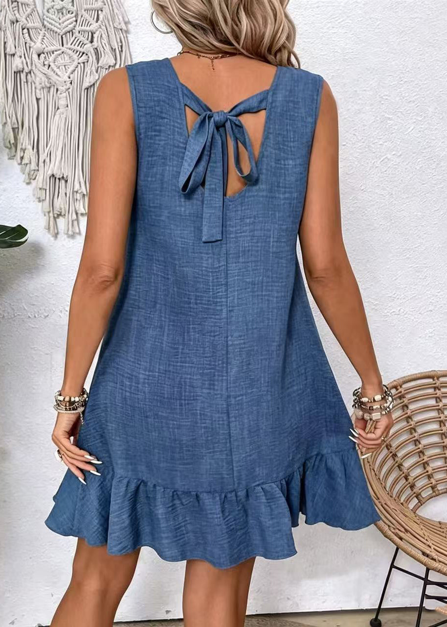 Robe sans manches oversize à lacets pour femme 3