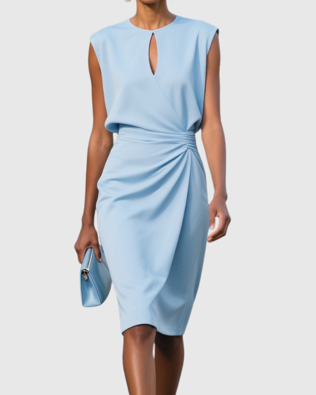 Robe sans manches pour femmes avec détail froncé 0