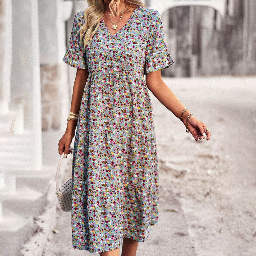 Variant image for Robe d'Été Femme Florale Aérée 100% Coton Chic-1