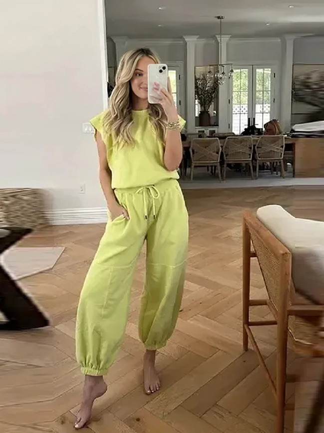 Combinaison Femme Décontractée avec Cordon en Polyester-1