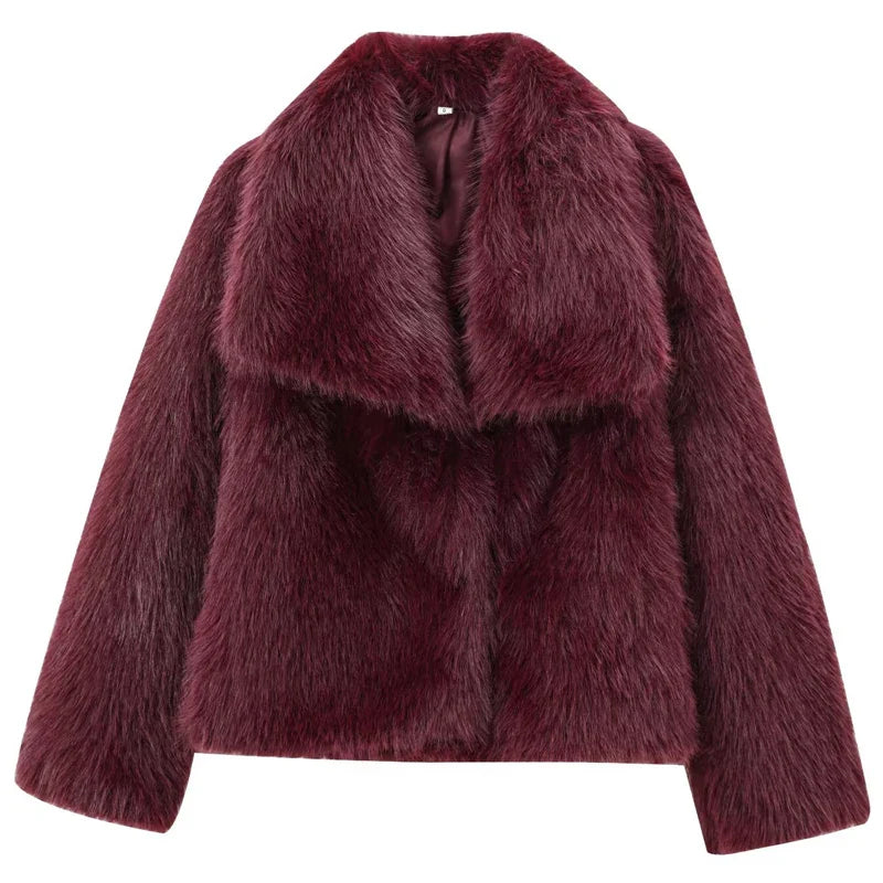 Veste Hiver Femme Douce en Peluche Polyester Tendance 6