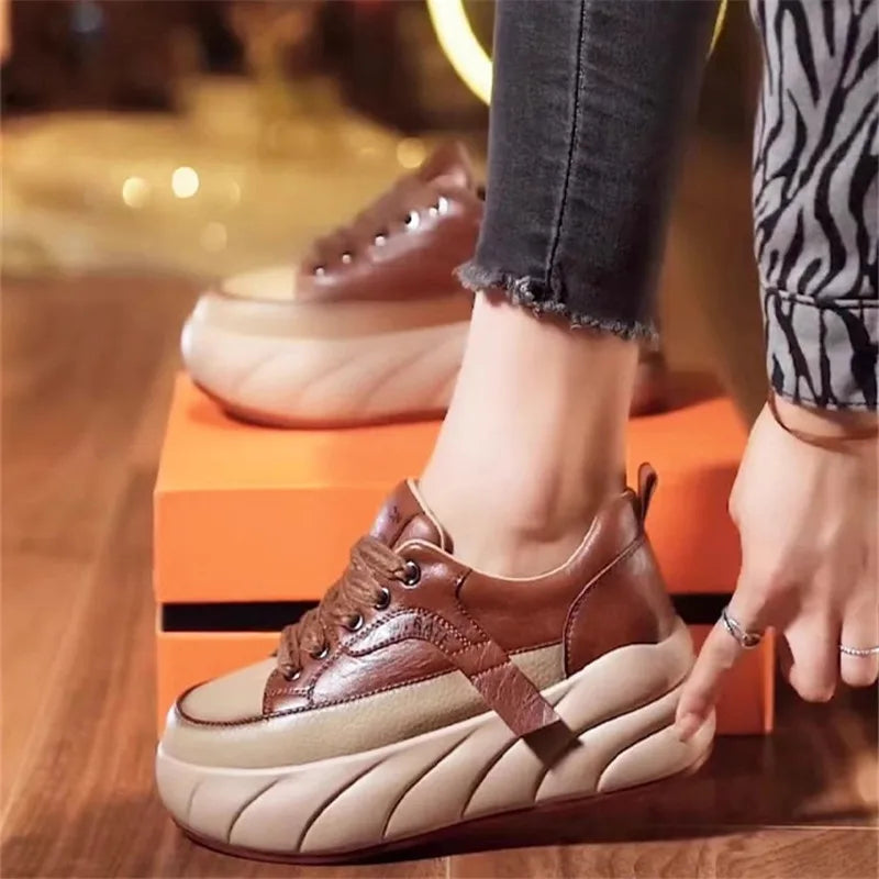 Baskets souples à semelle épaisse pour femmes