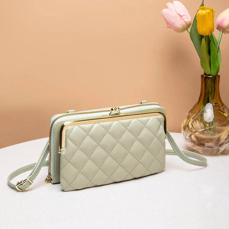 Sac Bandoulière Femme Compact Cuir Végétalien avec Compartiments 5