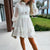 Robe Femme Mini Dentelle Élégante Col Haut Polyester 3