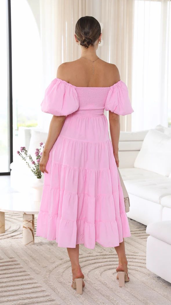 Robe d'Été Femme Midi Épaules Dénudées Chic en Tissu Doux-4