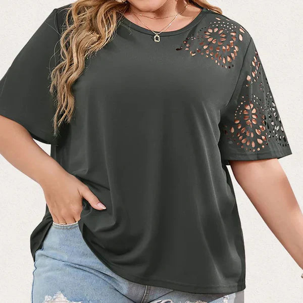 Variant image for T-Shirt Femme Créatif Décolleté Mousseline Coton Doux-17