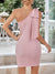 Robe Femme Mini À Épaule Unique Élégante Polyester 2