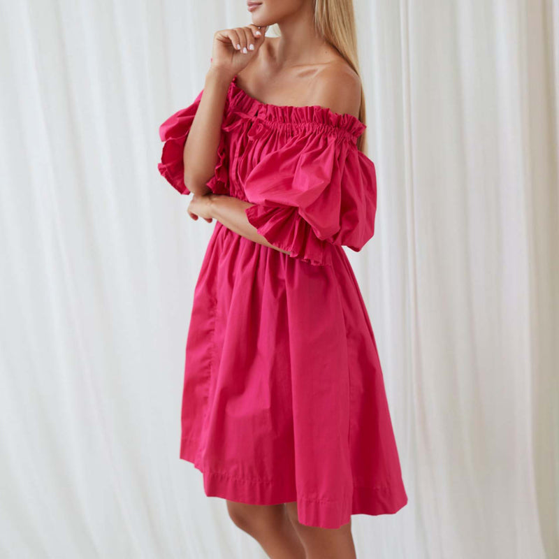 Robe Femme Mini Épaules Dénudées Élégante Polyester-2