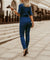 Combinaison Femme Chic Col V Demi-Manches Polyester Élégante-2