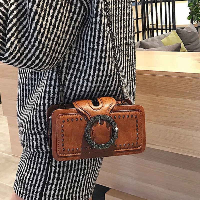 Sac Bandoulière Femme Vintage en Cuir PU Compact et Élégant 6