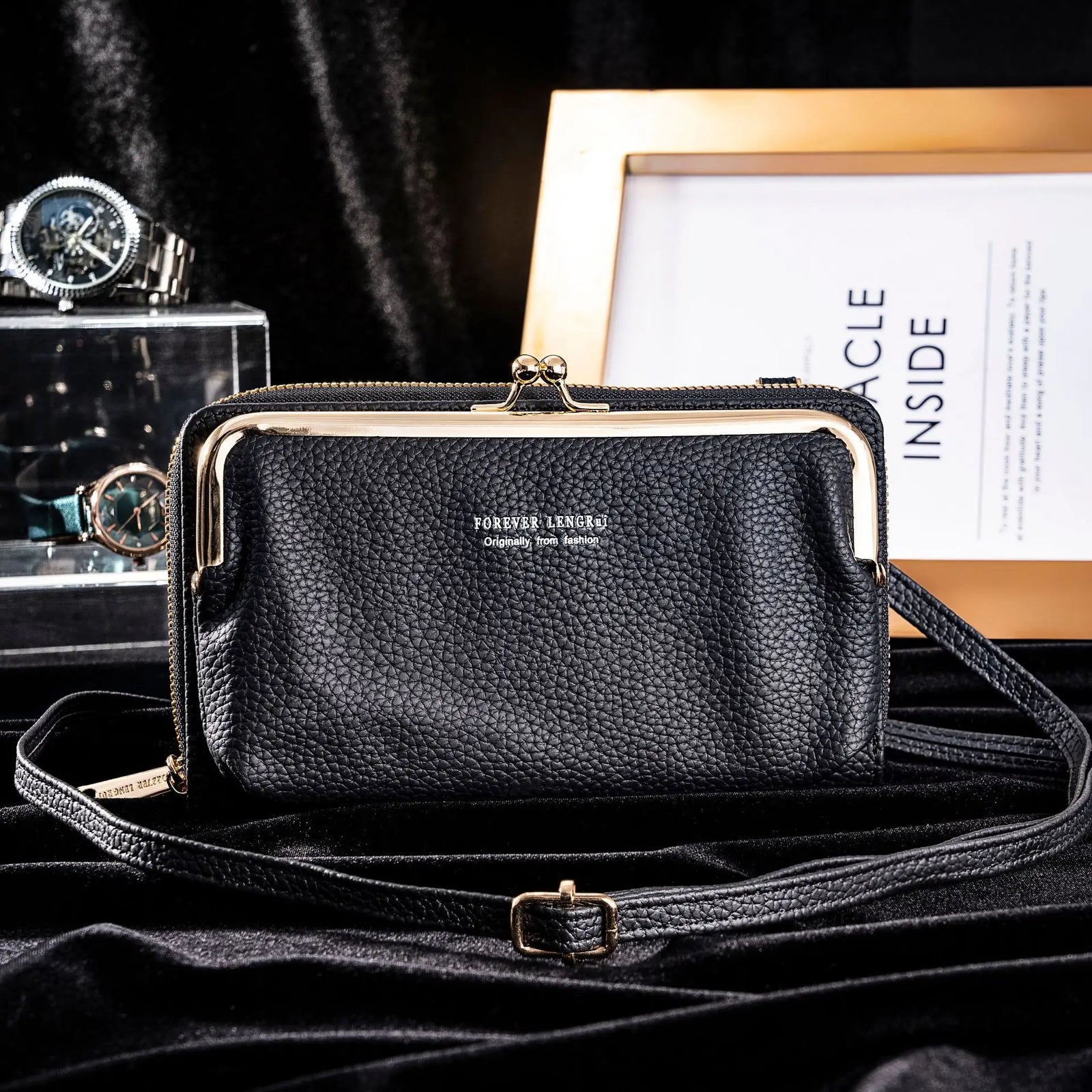 Sac à Main Femme Multifonctionnel en Cuir PU avec Bandoulière Ajustable 6