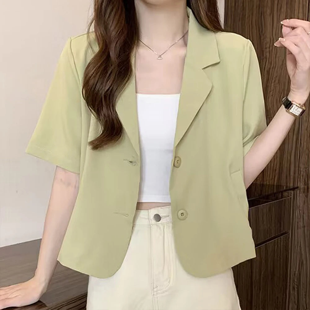 Blazer à manches courtes pour femmes