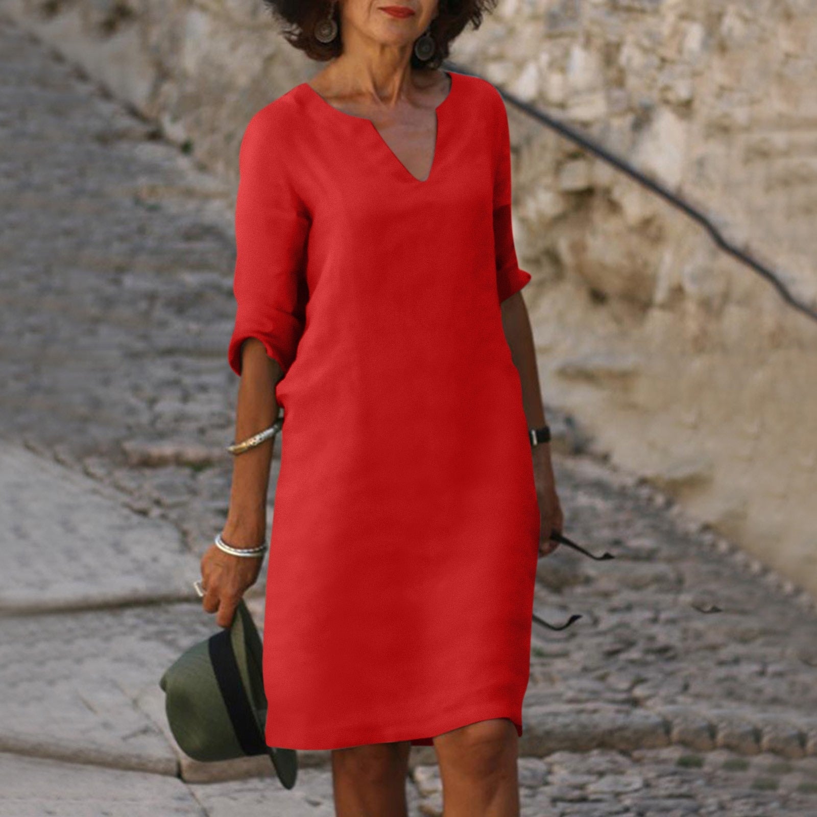 Robe d'Été Femme Chic en Tissu Doux Longue-2