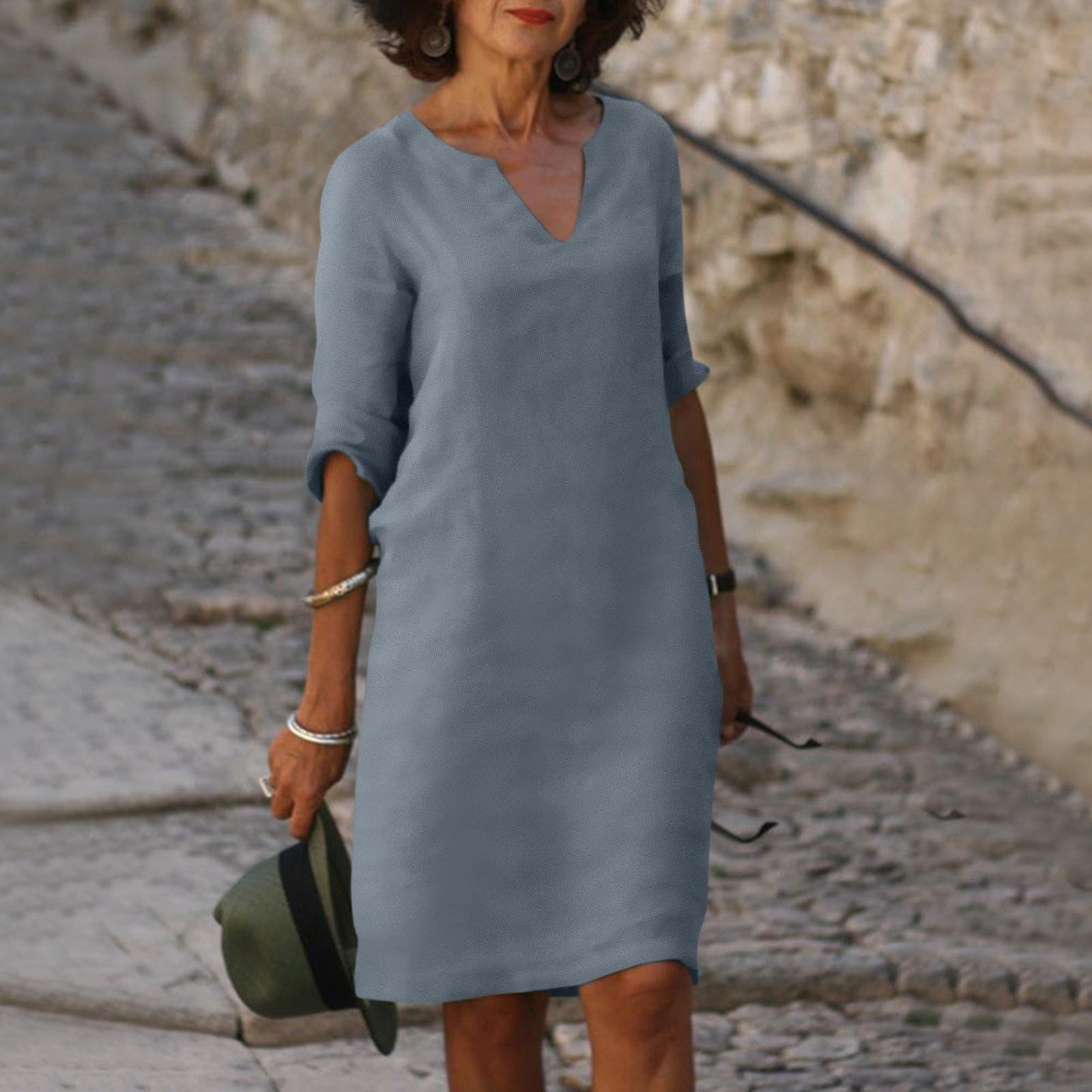 Variant image for Robe d'Été Femme Chic en Tissu Doux Longue-13