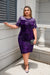 Variant image for Robe Femme Mini Dentelle Paillettes Éléguante Polyester-45