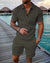 Variant image for Ensemble Été Homme Chemise Décontractée Coton et Short Confortable-25