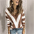 Pull Femme Col en V Rayé Casual en Acrylique et Polyester 4