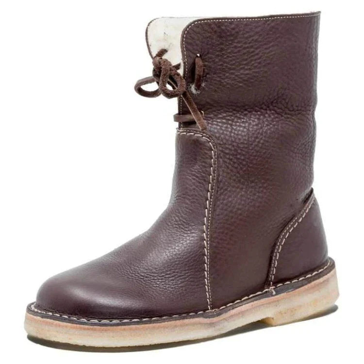 Variant image for Bottes Femme Imperméables en Laine et Cuir pour Hiver-28