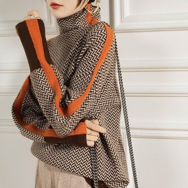 Pull Femme Rayé en Tricot Ajusté 100% Acrylique 4