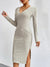 Robe Midi Femme Chic Côtelée Ajustement Flatteur Polyester 1