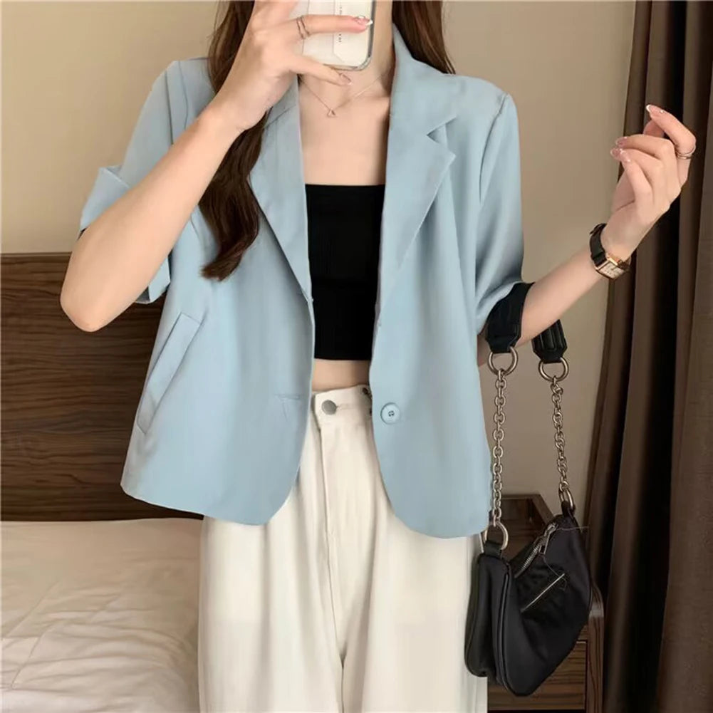 Blazer à manches courtes pour femmes