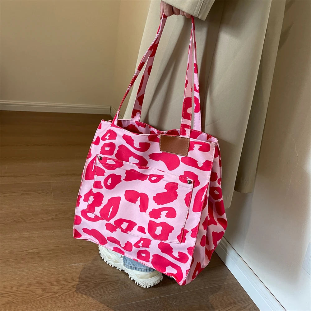 Sac à bandoulière oversize imprimé léopard