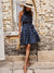 Robe Femme Mini Flare Élégante à Pois avec Ceinture Assortie 2