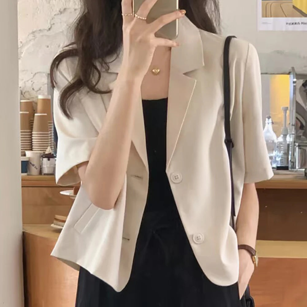 Blazer à manches courtes pour femmes
