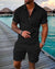 Variant image for Ensemble Été Homme Chemise Décontractée Coton et Short Confortable-9