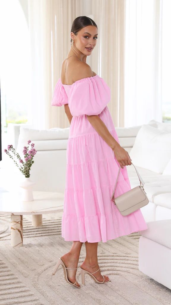 Robe d'Été Femme Midi Épaules Dénudées Chic en Tissu Doux-5