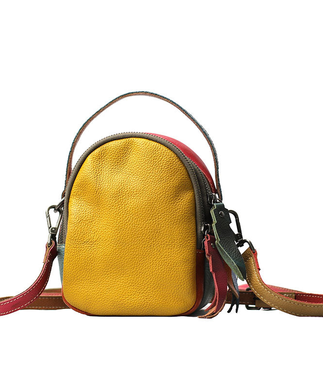 Sac à Main Femme Cuir Patchwork Coloré avec Poches Intérieures et Fermeture Éclair 4