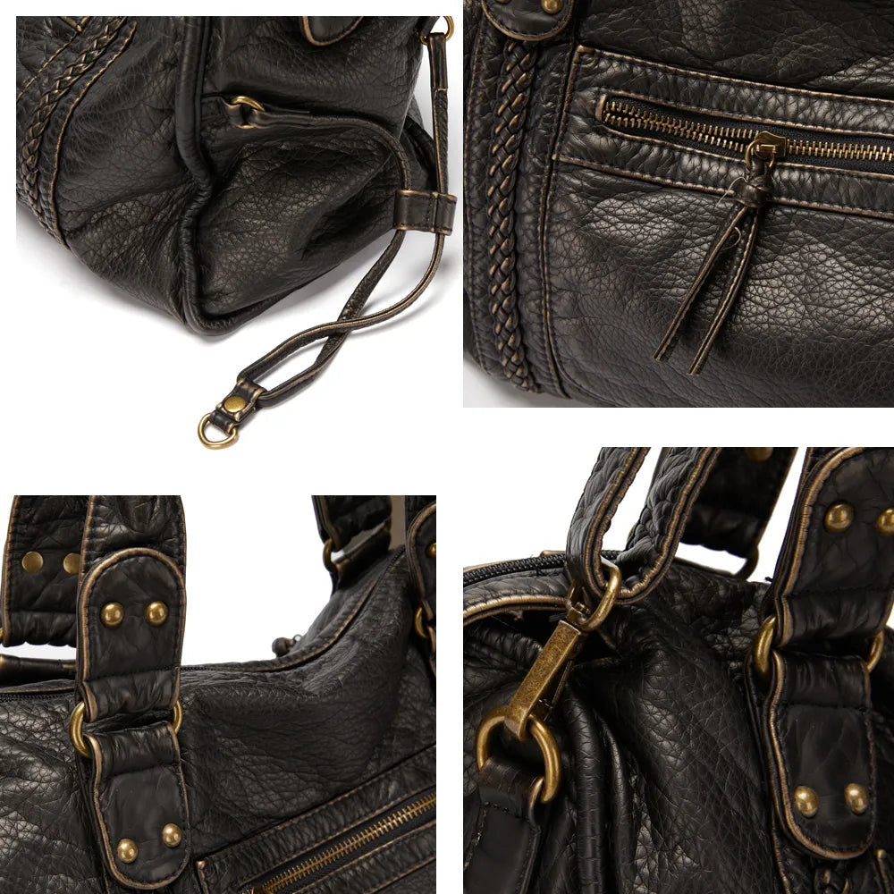 Sac à Main Noir pour Femmes au Style Vintage 2