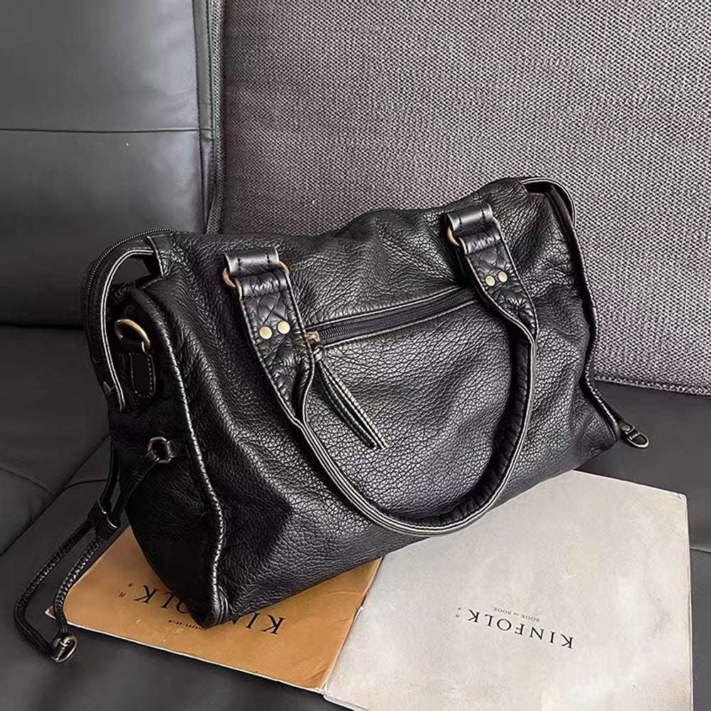 Sac à Main Noir pour Femmes au Style Vintage 4