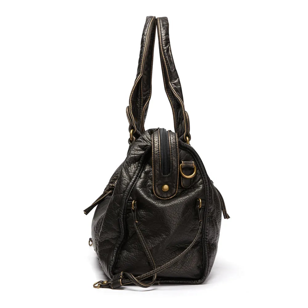 Sac à Main Noir pour Femmes au Style Vintage 6