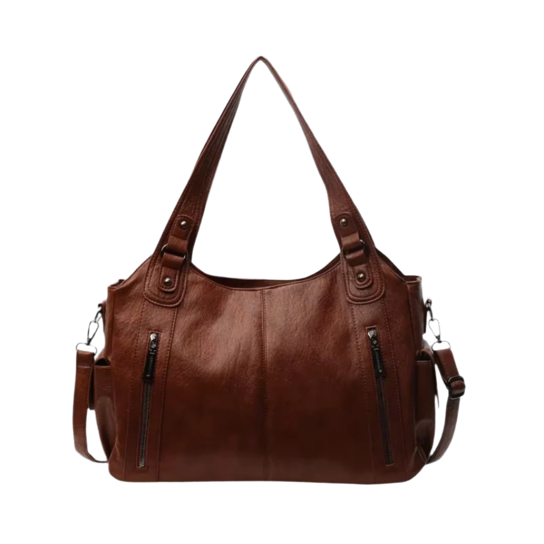 Sac à bandoulière pour femmes en cuir vegan avec accents métalliques 0