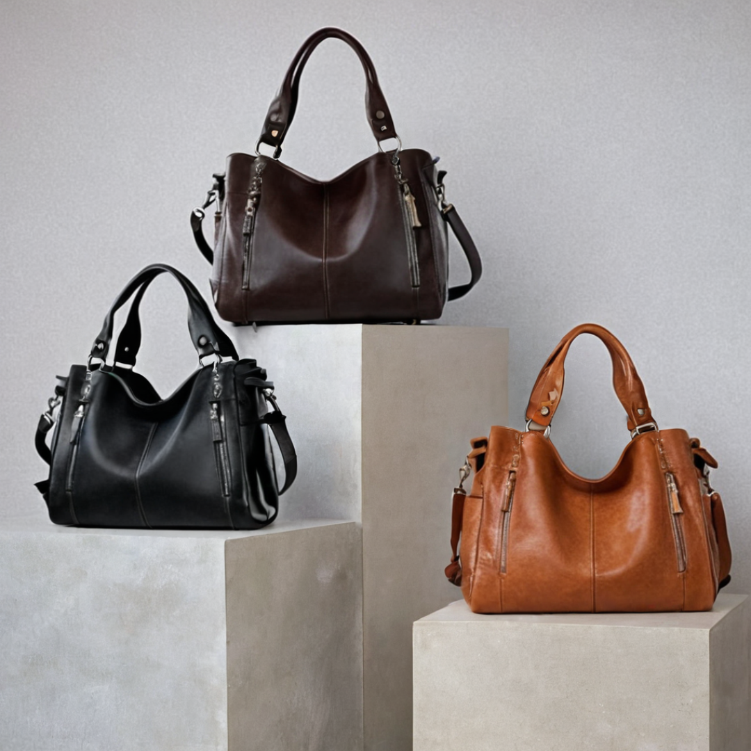 Sac à bandoulière pour femmes en cuir vegan avec accents métalliques 1