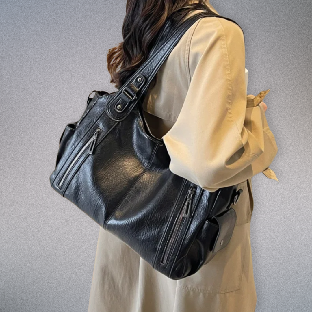 Sac à bandoulière pour femmes en cuir vegan avec accents métalliques 6