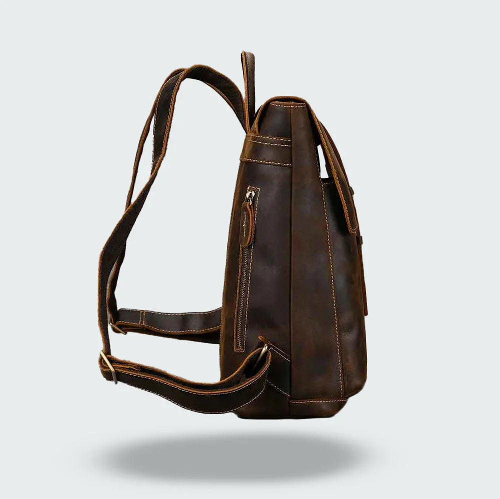Sac à dos en cuir à rabat pour hommes 3