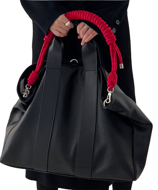 Sac à main en simili cuir noir pour femme, grande capacité 0