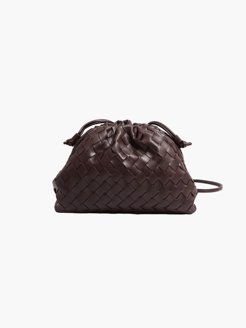 Sac à main mini en cuir vegan tissé pour femmes 11