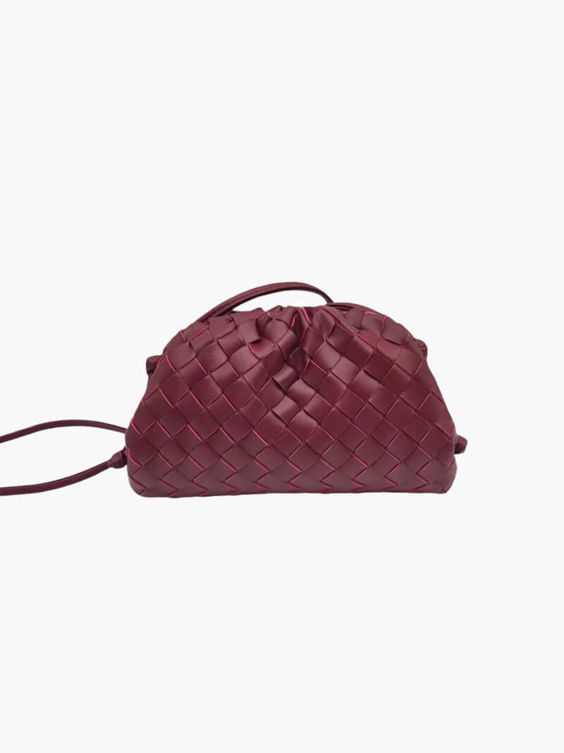 Sac à main mini en cuir vegan tissé pour femmes 6