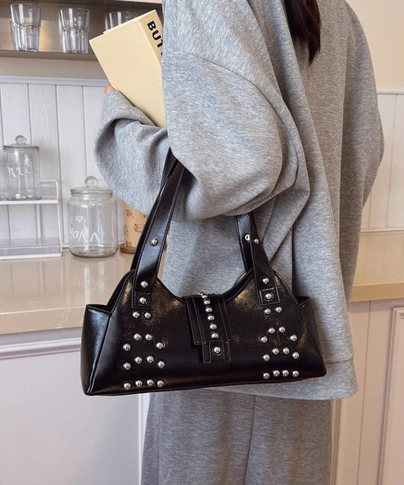 Sac bandoulière femme style tendance à rivets 2