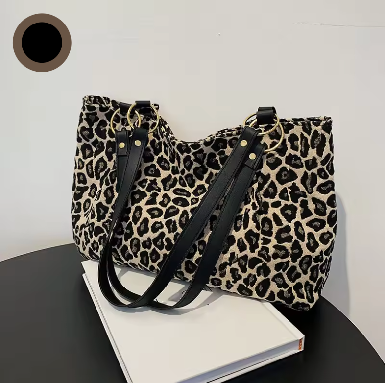 Sac fourre-tout imprimé léopard pour femme en toile 6